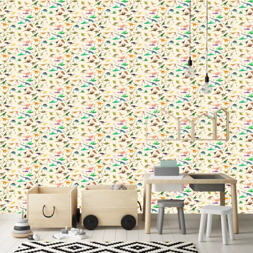 Tapete Bunte Dinosaurier