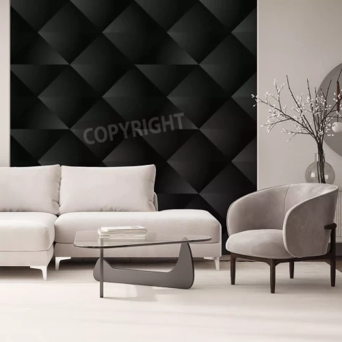 Fototapete Dunkles Muster 3D aus Dreiecken