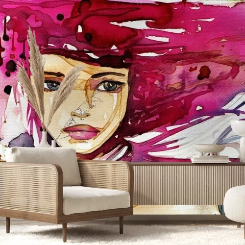 Fototapete Frau in Aquarell