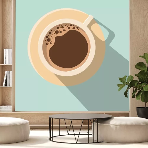 Sticker Tasse Kaffee von oben gesehen