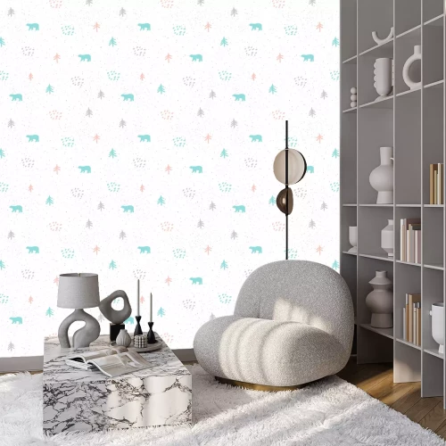 Tapete Handgemachte Bär nahtlose Muster Hintergrund.