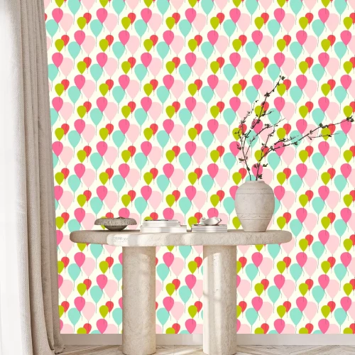 Tapete Bunte grafische Luftballons