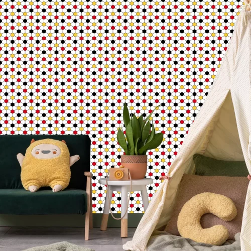 Tapete Mosaik aus Sechsecken