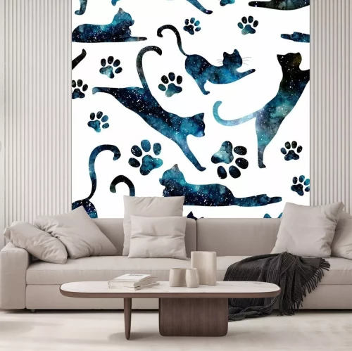 Fototapete Weltraum-Katzen im Galaxie-Stil