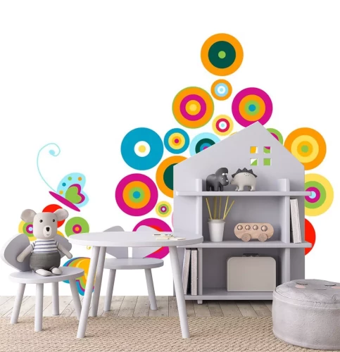 Sticker Stilisierte Baum und Schmetterlinge