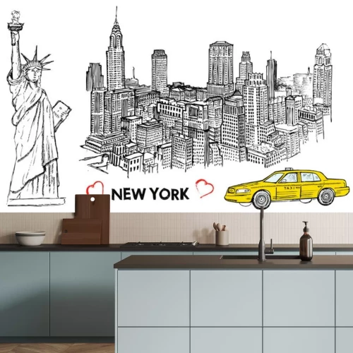 Sticker New York Skizze
