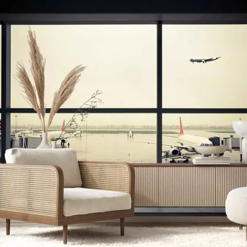 Fototapete Fenster zum Flughafen