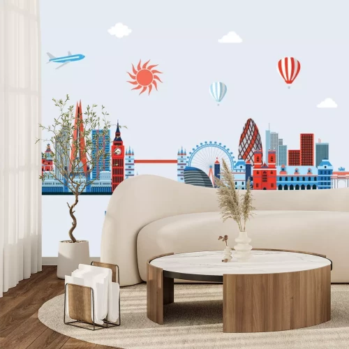 Sticker London detaillierte Skyline. Vektor-Illustration - Stock Vektor