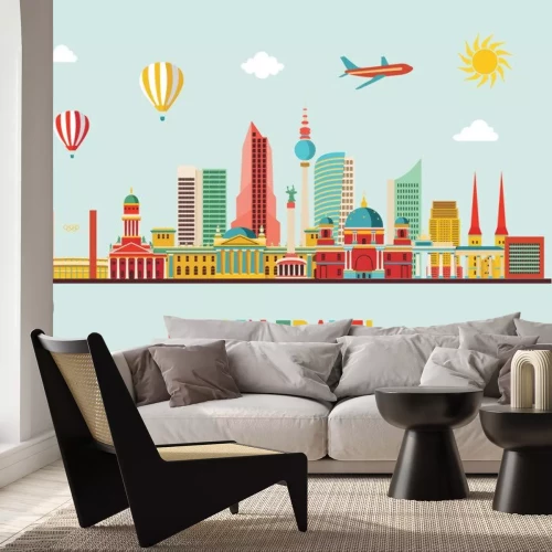 Sticker Berliner Skyline. Vektor-Illustration - Stock Vektor