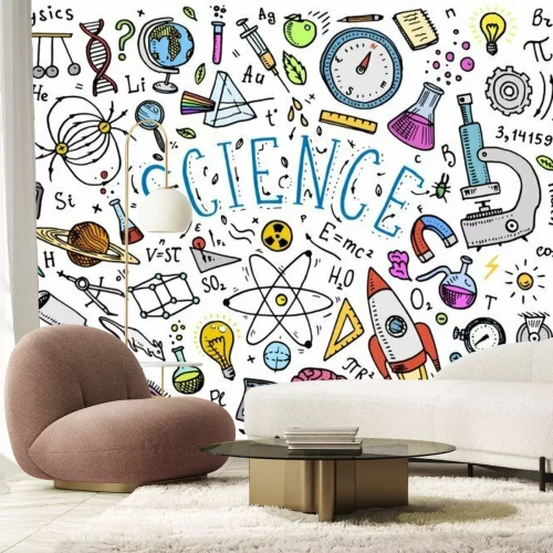 Fototapete Physikalische und mathematische Formeln auf einer Tafel