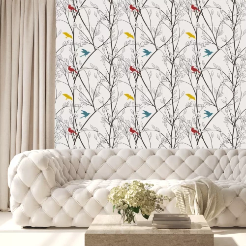 Tapete Die Vögel des Waldes