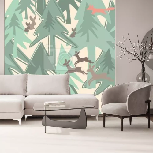 Sticker Saison im Wald wechseln