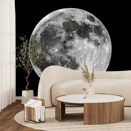 Fototapete Vollmond auf schwarzem Hintergrund