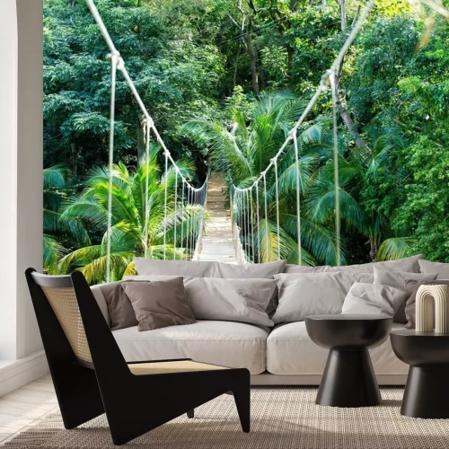 Fototapete Hängebrücke im Dschungel