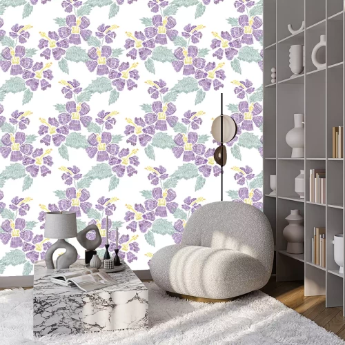 Tapete Stickerei floral nahtlose Muster