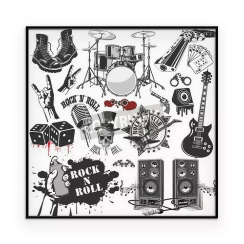 Poster Die Vektor-Bild der Satz von Vektor-Symbole im Zusammenhang mit Rock-and-Roll