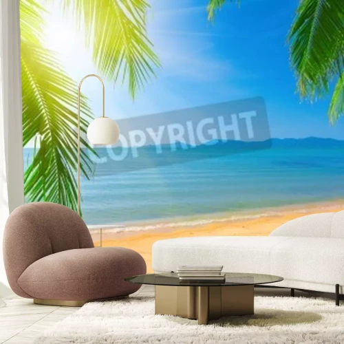 Fototapete Blick auf Tropen und Ozean