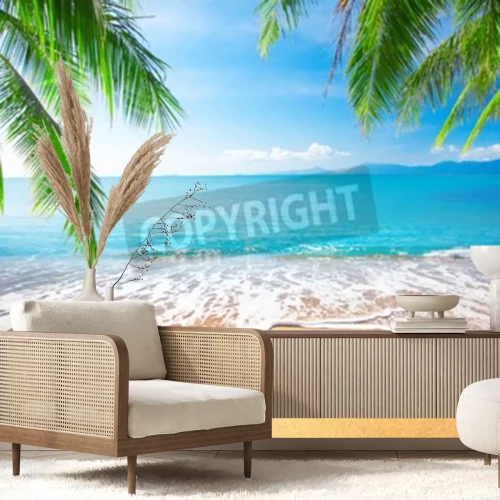 Fototapete Tropen Palmen und Meer