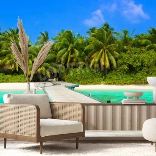 Fototapete Tropen Strand und Mole