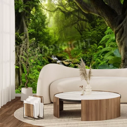 Fototapete Kleiner Fluss im Dschungel