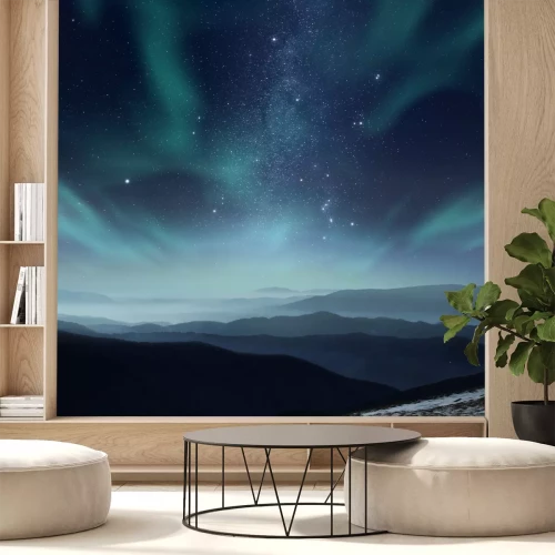 Fototapete Sterne und Polarlicht