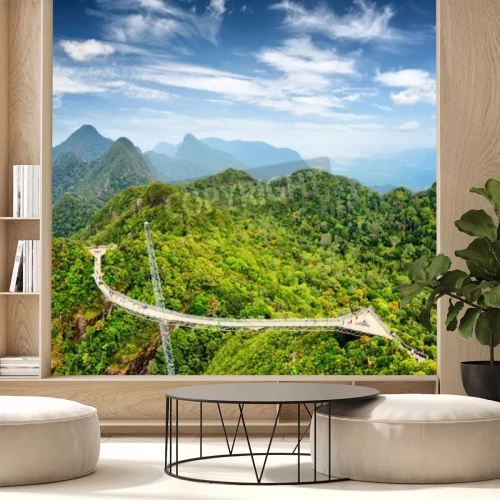 Fototapete Aussichtsbrücke über dem Dschungel