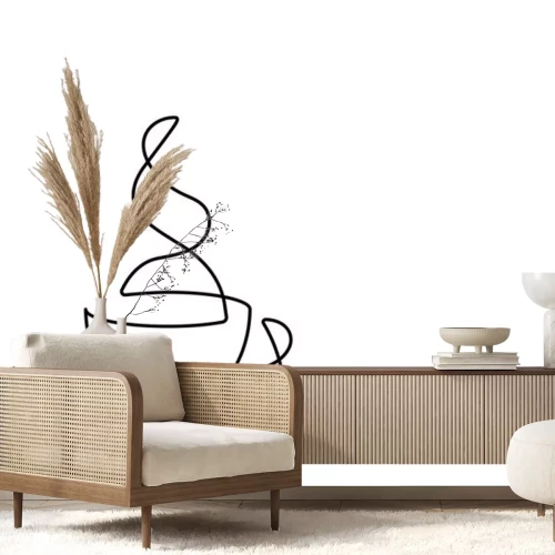 Sticker Tasse Kaffee Zeichnung mit einer einzigen Linie