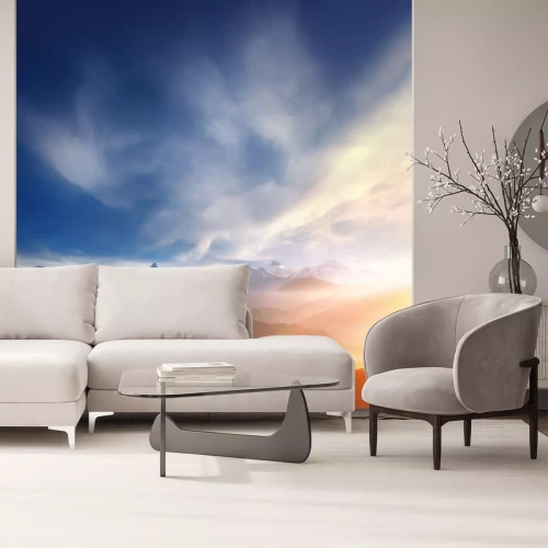 Fototapete Sonnenaufgang im Bergtal