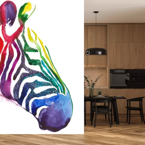 Sticker Gemaltes Porträt eines Zebras