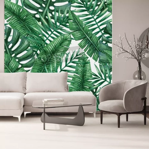 Fototapete Grünes Dessin mit Natur