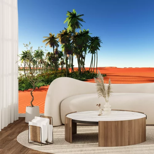 Fototapete Oase in afrikanischer Wüste