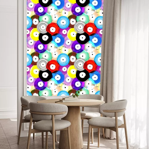 Tapete Nahtlose Vinyl-Datensätze Hintergrundmuster, Vektor-Illustration