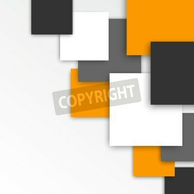 Fototapete Weiße gelbe und schwarze Quadrate