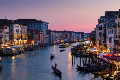 Fototapete Landschaft von Venedig mit Blick auf den Sonnenuntergang