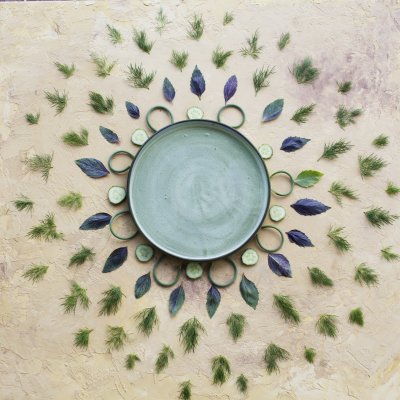 Fototapete Im Kreis angeordnete Blätter