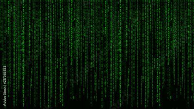 Fototapete Abstraktes Muster mit grünem Binärcode