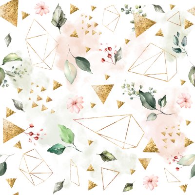 Fototapete Geometrisches Pflanzenmuster