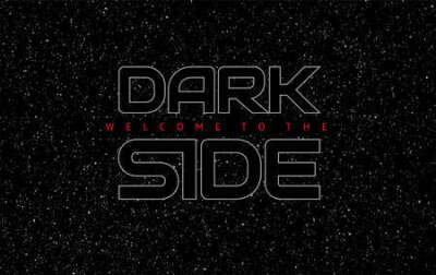 Poster Star Wars und Sternaufschrift