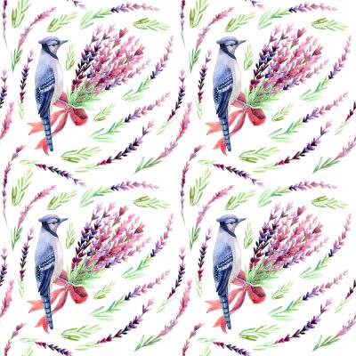 Fototapete Vögel Blumen in einem Strauss