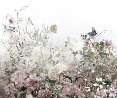 Fototapete Blumen Aquarell