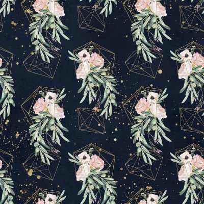 Tapete Pflanzen in geometrischen Käfigen