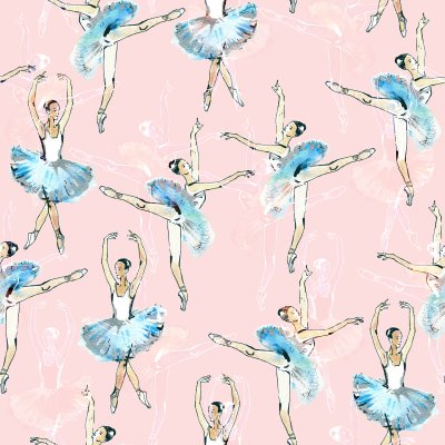 Tapete Tanz der blauen Primaballerinen