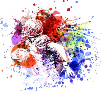 Sticker Spieler der vektorfarbabbildung des amerikanischen Fußballs