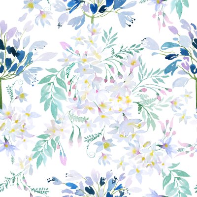 Sticker Gemalte Komposition mit Blumen