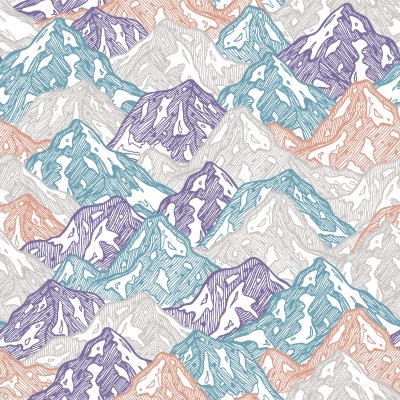 Fototapete Illustration bunter Berge