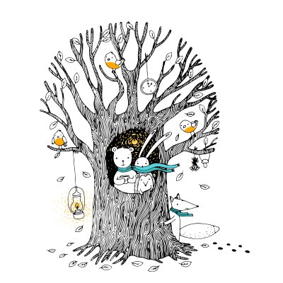 Sticker Baum- und Waldtiere