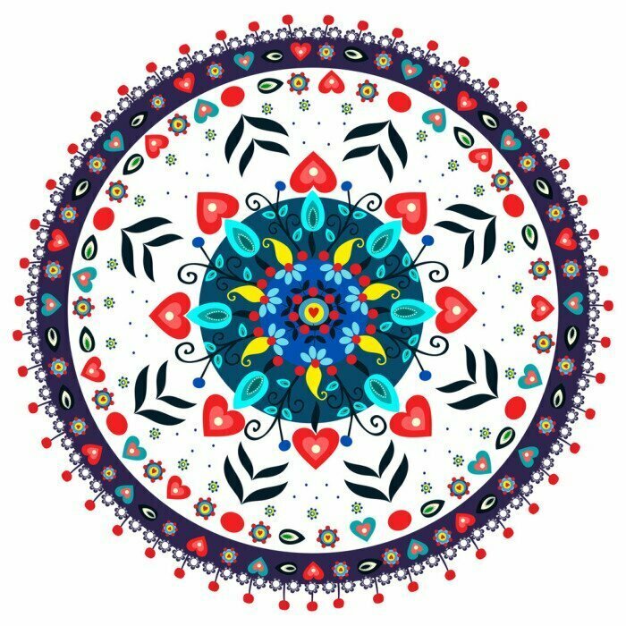 Sticker Ludowa rozeta - trzy