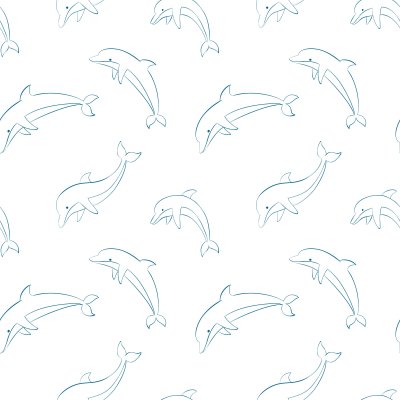 Sticker Tiere Meeresumriss Delphine