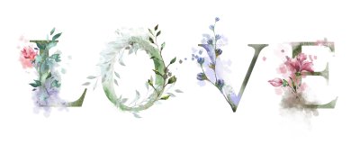 Bild Blumen-Typografie Liebe