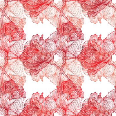 Tapete Elegante Blumen mit Verzierung